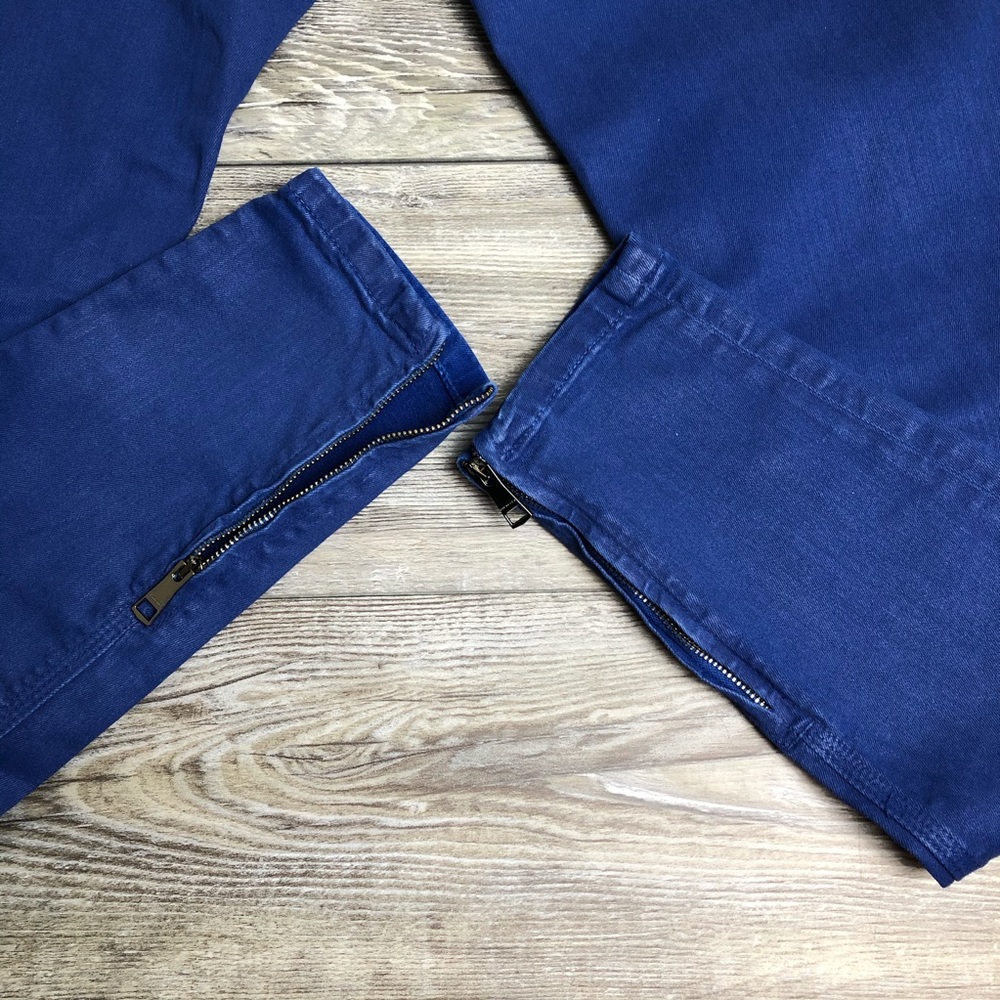 Burberry Brit Bayswater skinny jeans size 28 zip ankle Cobalt Blue - Picture 4 of 12